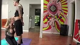 karma's getting her cunt stretched by scary bruno in that yoga class, it's intense!