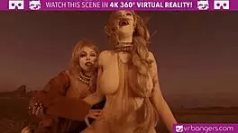 Two hot blonde babes fucking hard on mars in vr!