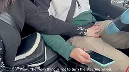 why is this blogger girl sucking a guy in a deserted place? and he cums on her face!