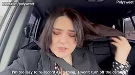 why is this blogger girl sucking a guy in a deserted place? and he cums on her face!