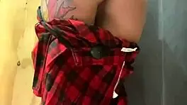 i spotted an unknown girl in the store wearing a butt plug