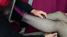 Bbw beauty Laura gets her feet tickled in stockings