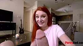 step daughter redhead gives head to old man