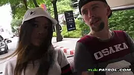 asian teen enjoys blowjob then doggystyle