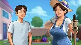 Summertime saga: Judith's big tits revealed.