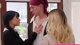 Halloween teens sharing stepbro's monster cock 😈