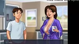 Summertime saga: Judith's big tits revealed.