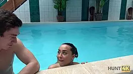 hidden cam adventures in a private pool with teen blowjobs and sex for cash