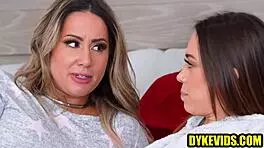 Teen step daughter gets strap-on slammed by step mom and aunt in wild 3some action. Man, that's intense!