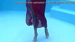 Tiny Skinny Pornstar Hermione Ganger Splashing in the Pool