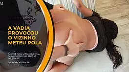 Julia carioca gets naughty in the neighbor's renovation with sheer outfit