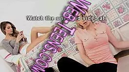 blindfolded skinny teen gets fingered by older guy