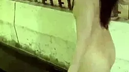 nana loves being naked outside the station. she hails a taxi bare.