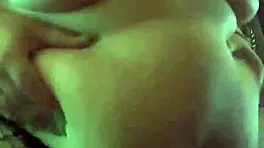 Chubby teen in fishnets belly play