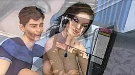 hey, watch this milf brunette stepsister getting fucked hard with big cock for her fans, showing off her big ass and tits