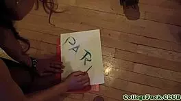 euro college teen joins hot sticky christmas dorm party