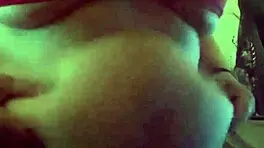 Chubby teen in fishnets belly play