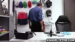 After Callie Jacobs Lands in Backroom, Officer Wrex Orders Her to Strip Down, Exposing Stolen Lingerie.