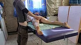 redhead sasha grein came for massage, got fully undressed by him