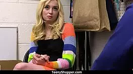 the hot thief lexi lore gets caught and enjoys the security guard mike mancini's big cock in the blowjob