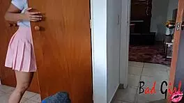 As a good stepdaughter, I massage my stepfather's stress away with my tits and let him fuck me.