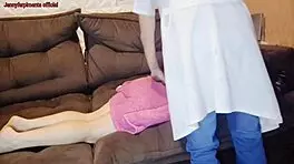 Look what my wife did with the masseur at home, I already suspected it.