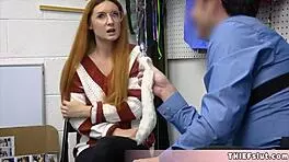 cute geeky violet caught stealing bunny costume for rough sex