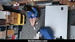 SPUNKY TEEN GETS HARD FUCK PUNISHMENT FROM SECURITY OFFICER