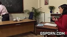 Busty brunette Tanya Cox poses in lingerie bent over