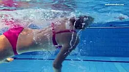 Absolute underwater blonde beauty Elena Proklova with natural tits