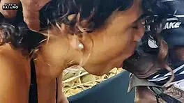 no place to fuck her so in the woods my stick went in her ass, husband wanted cuckold so i gave pussy to friend