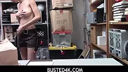 Busted4k shoplifting teen brought to office for strip search by Scarlett Bloom.