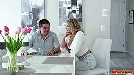 teen learning hands on how to fuck with the help of their stepmom