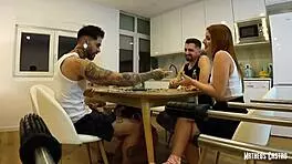 teen 18+ brunette gets cum on her pussy after sexy games with friends! 🇵🇹