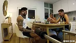 teen 18+ brunette gets cum on her pussy after sexy games with friends! 🇵🇹