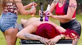 at work massage turns into threesome with boss and client