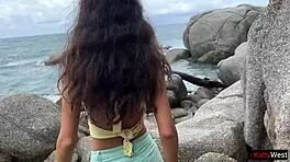 even a strong storm can't stop this outdoor sex with cum on ass