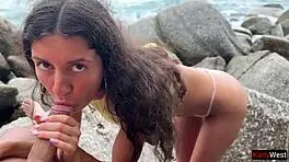 even a strong storm can't stop this outdoor sex with cum on ass