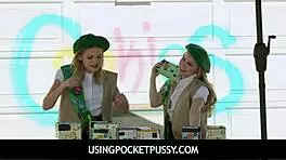 Teen 18+ scouts Coco Lovelock and Haley Spades let their pussies get used