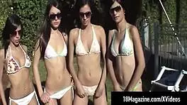 性感年轻18+拉丁美女在阿根廷户外为18杂志摆姿势