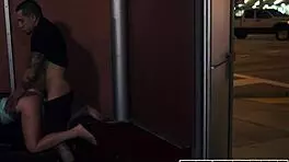 teen valerie white gets fucked hard on the street with blowjob and rough ass play