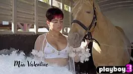 Beautiful Big Tits Teen 18+ Mia Valentine Reveals Curvy Body with Striptease and Undressing