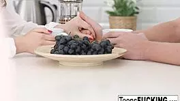 How does teen Stasya warm up on a cold day? With anal and blowjob!