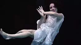 aqua girl andrejka strips underwater in pool