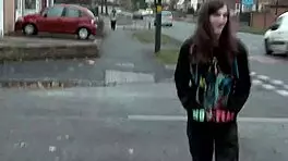 Naughty Brunette Babe Leyla Outdoors