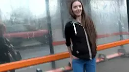 Naughty Brunette Babe Leyla Outdoors