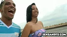 this beautiful blue eyed latina teen fucking us hard on vacation, her big ass bouncing?