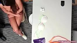 Cute Shoplifter Davina Davis Fucked Hard by Guard in Roleplay!