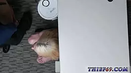 amateur teen 18+ girl pisses in police uniform during attempted theft