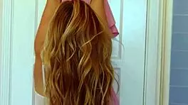 Blonde Teen 18+ Model Poses Naked With Perfect Big Ass